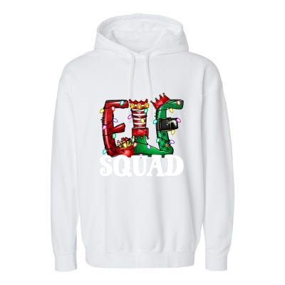 Elf Family Christmas Matching Pajamas Xmas Funny Elf Squad Meaningful Gift Garment-Dyed Fleece Hoodie