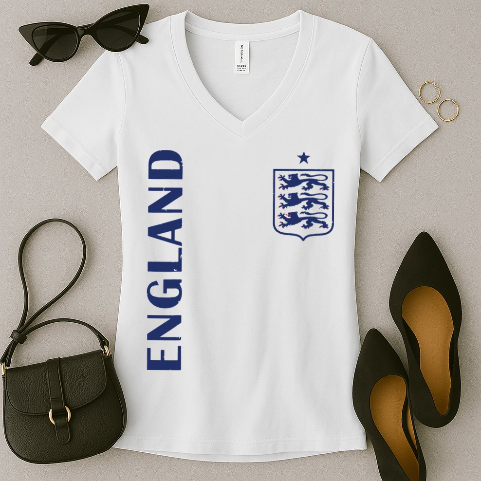 England Football Crest Women's V-Neck T-Shirt