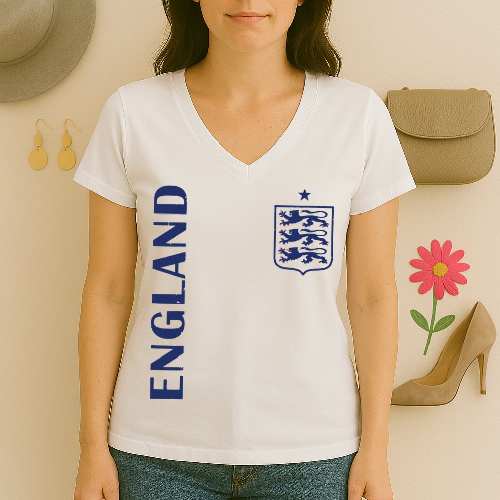 England Football Crest Women's V-Neck T-Shirt