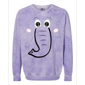 Elephant Face Cartoon Style Easy Halloween Costume Colorblast Crewneck Sweatshirt