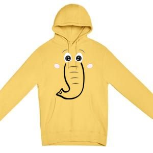 Elephant Face Cartoon Style Easy Halloween Costume Premium Pullover Hoodie