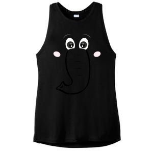 Elephant Face Cartoon Style Easy Halloween Costume Ladies PosiCharge Tri-Blend Wicking Tank