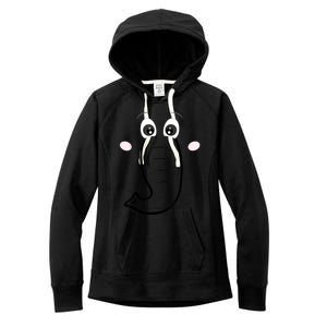 Elephant Face Cartoon Style Easy Halloween Costume Women's Fleece Hoodie