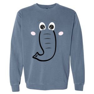 Elephant Face Cartoon Style Easy Halloween Costume Garment-Dyed Sweatshirt