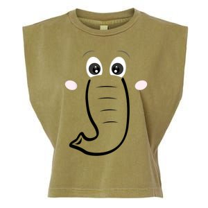 Elephant Face Cartoon Style Easy Halloween Costume Garment-Dyed Women's Muscle Tee