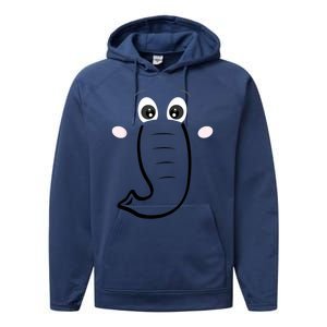 Elephant Face Cartoon Style Easy Halloween Costume Performance Fleece Hoodie