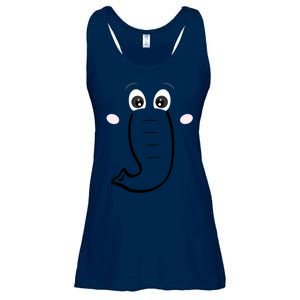 Elephant Face Cartoon Style Easy Halloween Costume Ladies Essential Flowy Tank