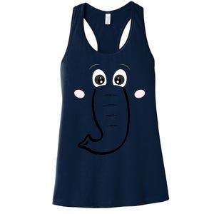 Elephant Face Cartoon Style Easy Halloween Costume Women's Racerback Tank