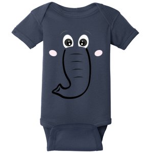 Elephant Face Cartoon Style Easy Halloween Costume Baby Bodysuit