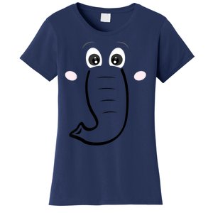 Elephant Face Cartoon Style Easy Halloween Costume Women's T-Shirt