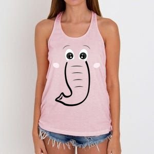 Elephant Face Cartoon Style Easy Halloween Costume Women's Knotted Racerback Tank