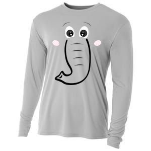 Elephant Face Cartoon Style Easy Halloween Costume Cooling Performance Long Sleeve Crew