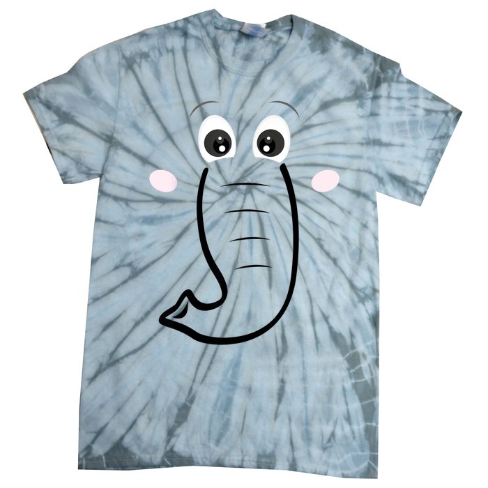 Elephant Face Cartoon Style Easy Halloween Costume Tie-Dye T-Shirt