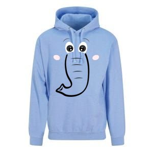 Elephant Face Cartoon Style Easy Halloween Costume Unisex Surf Hoodie