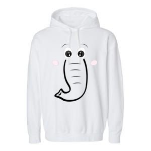 Elephant Face Cartoon Style Easy Halloween Costume Garment-Dyed Fleece Hoodie