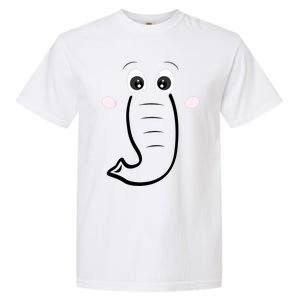 Elephant Face Cartoon Style Easy Halloween Costume Garment-Dyed Heavyweight T-Shirt