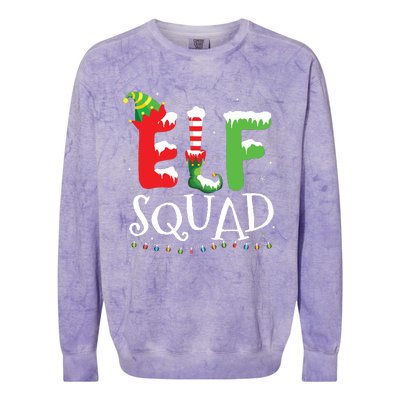 Elf Family Christmas Matching Pajamas Xmas Elf Squad Colorblast Crewneck Sweatshirt