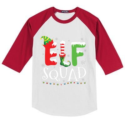 Elf Family Christmas Matching Pajamas Xmas Elf Squad Kids Colorblock Raglan Jersey