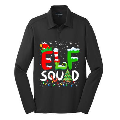 Elf Family Christmas Matching Pajamas Xmas Elf Squad Silk Touch Performance Long Sleeve Polo