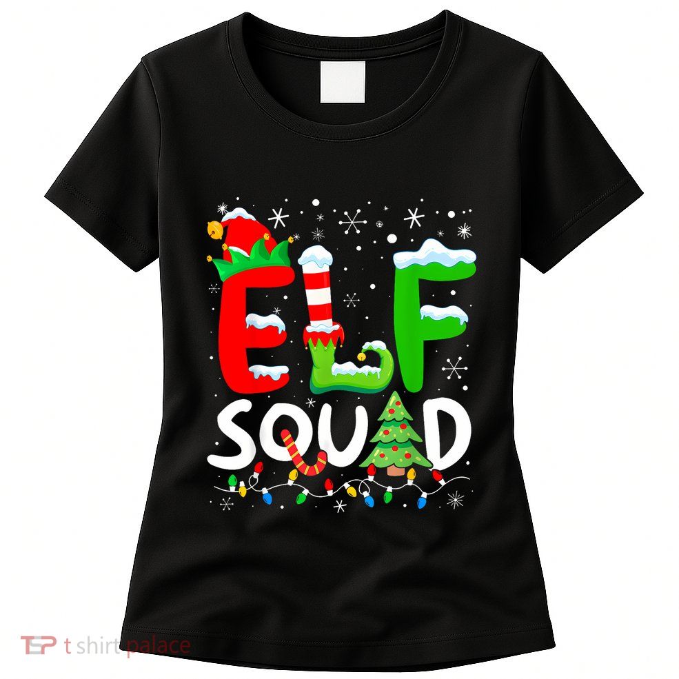 Elf Family Christmas Matching Pajamas Xmas Elf Squad Womens T-Shirt