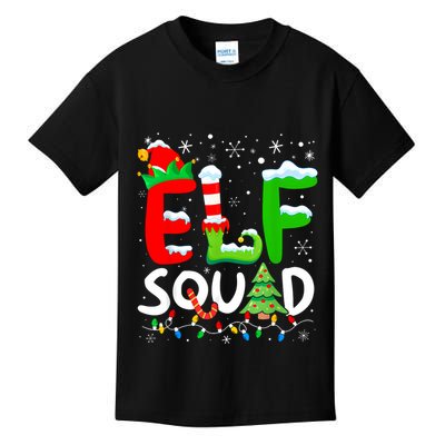 Elf Family Christmas Matching Pajamas Xmas Elf Squad Kids T-Shirt