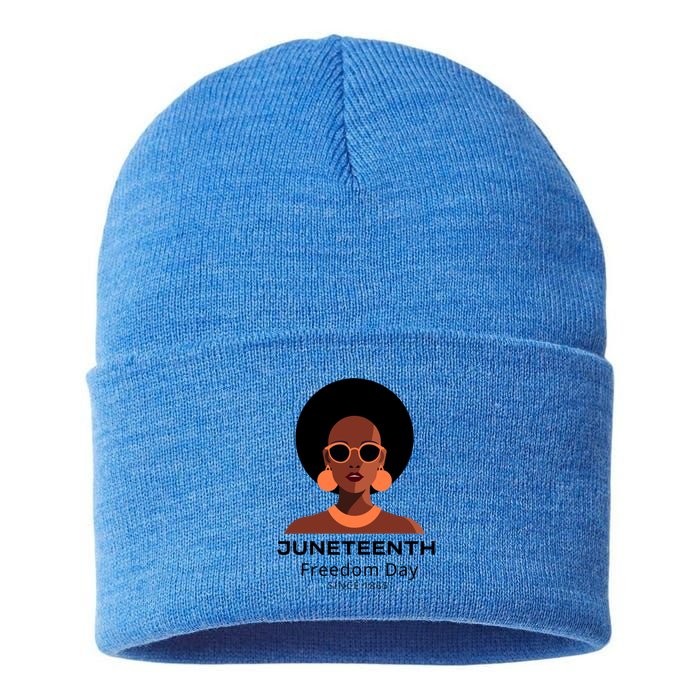 Empowering Freedom Celebrate Junenth Queen With Style Gift Sustainable Knit Beanie