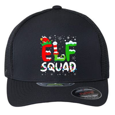 Elf Family Christmas Matching Pajamas Xmas Elf Squad Flexfit Unipanel Trucker Cap