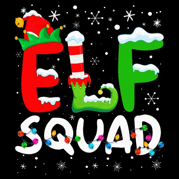 Elf Family Christmas Matching Pajamas Xmas Elf Squad Flexfit Unipanel Trucker Cap