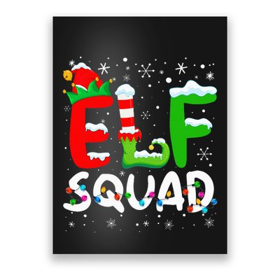Elf Family Christmas Matching Pajamas Xmas Elf Squad Poster