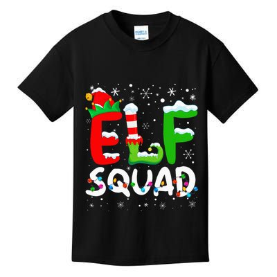 Elf Family Christmas Matching Pajamas Xmas Elf Squad Kids T-Shirt