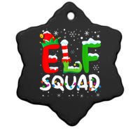 Elf Family Christmas Matching Pajamas Xmas Elf Squad Ceramic Star Ornament