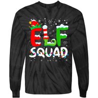 Elf Family Christmas Matching Pajamas Xmas Elf Squad Tie-Dye Long Sleeve Shirt