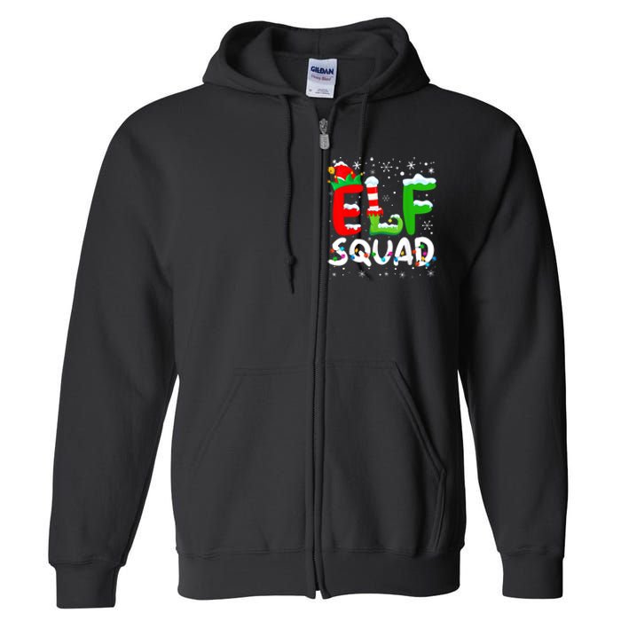 Elf Family Christmas Matching Pajamas Xmas Elf Squad Full Zip Hoodie