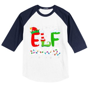 Elf Family Christmas Matching Pajamas Xmas Elf Squad Baseball Sleeve Shirt