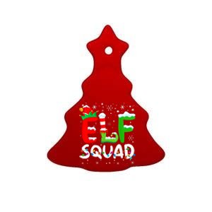 Elf Family Christmas Matching Pajamas Xmas Elf Squad Ceramic Tree Ornament