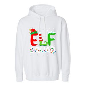 Elf Family Christmas Matching Pajamas Xmas Elf Squad Garment-Dyed Fleece Hoodie