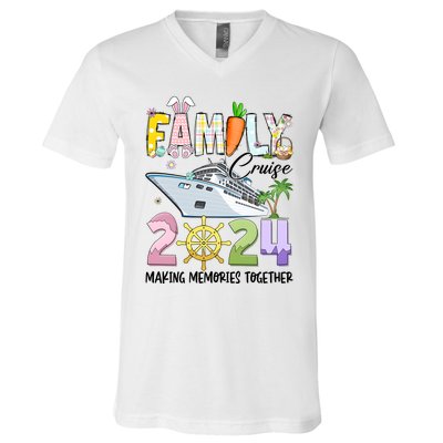 Easter Family Cruise 2024 Making Memories Together V-Neck T-Shirt