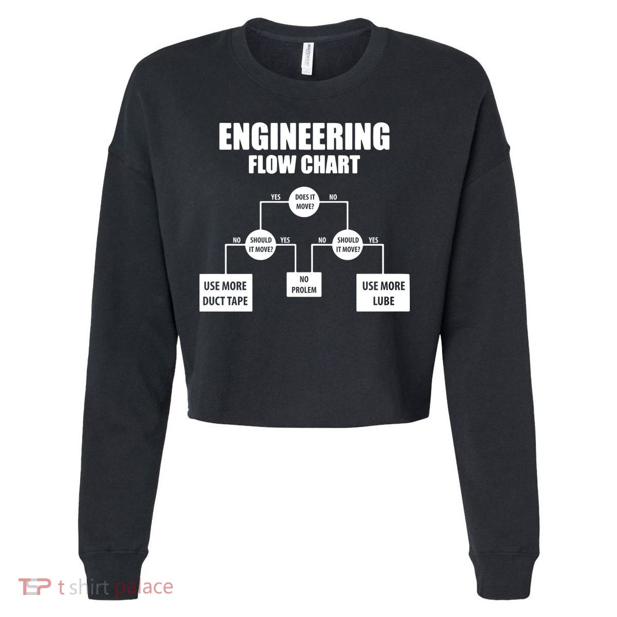 Engineering Flow Chart Cropped Pullover Crew
