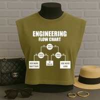 Engineering Flow Chart Garment-Dyed Women's Muscle Tee