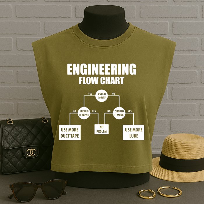 Engineering Flow Chart Garment-Dyed Women's Muscle Tee