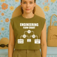 Engineering Flow Chart Garment-Dyed Women's Muscle Tee