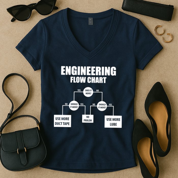 Engineering Flow Chart Women's V-Neck T-Shirt