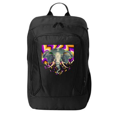 Elephant Face Colorful Background Animal Lover Funny Gift Yoga Meaningful Gift City Backpack