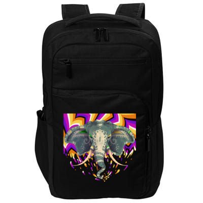 Elephant Face Colorful Background Animal Lover Funny Gift Yoga Meaningful Gift Impact Tech Backpack