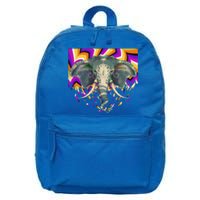 Elephant Face Colorful Background Animal Lover Funny Gift Yoga Meaningful Gift 16 in Basic Backpack