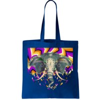 Elephant Face Colorful Background Animal Lover Funny Gift Yoga Meaningful Gift Tote Bag