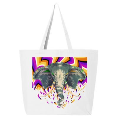 Elephant Face Colorful Background Animal Lover Funny Gift Yoga Meaningful Gift 25L Jumbo Tote