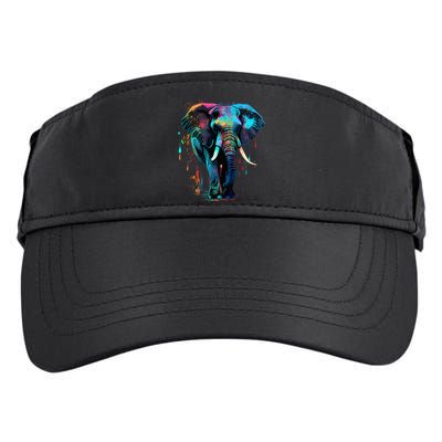 Elephant Face Colorful Pop Art Design Elephant Lovers Adult Drive Performance Visor