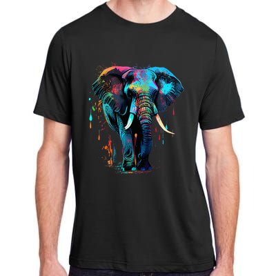 Elephant Face Colorful Pop Art Design Elephant Lovers Adult ChromaSoft Performance T-Shirt