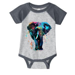 Elephant Face Colorful Pop Art Design Elephant Lovers Infant Baby Jersey Bodysuit